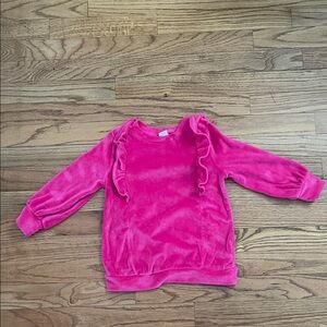 Baby gap hot pink ruffle velvety sweatshirt 3t